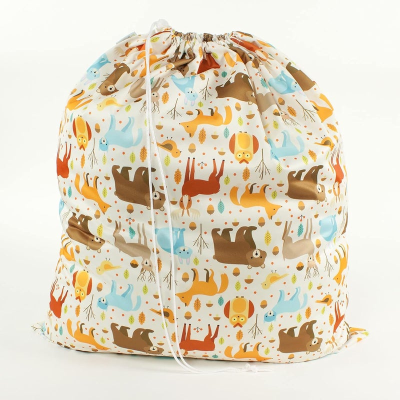 OsoCozy Cloth Diaper Pail Liner - Reusable, Washable, Waterproof Wet Bag with Drawstring. Excellent for Diaper Pails, Garbage Cans, Laundry, Recycling and Storage - Forest Critters - Image 3